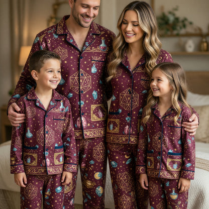 Celestial D20 Alchemy Thick Pajama Set - Fantasy Witch Nightwear