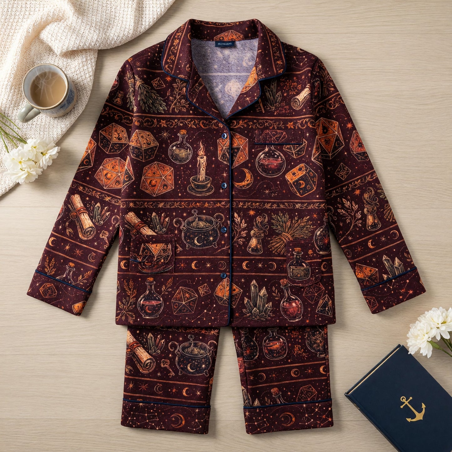 Witch Thick Pajama Set - Mystic Dice Pattern