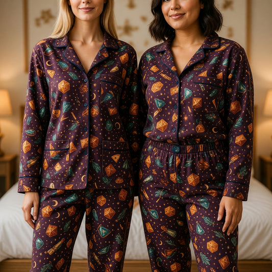 Witch Thick Pajama Set - Mystic Dice Pattern