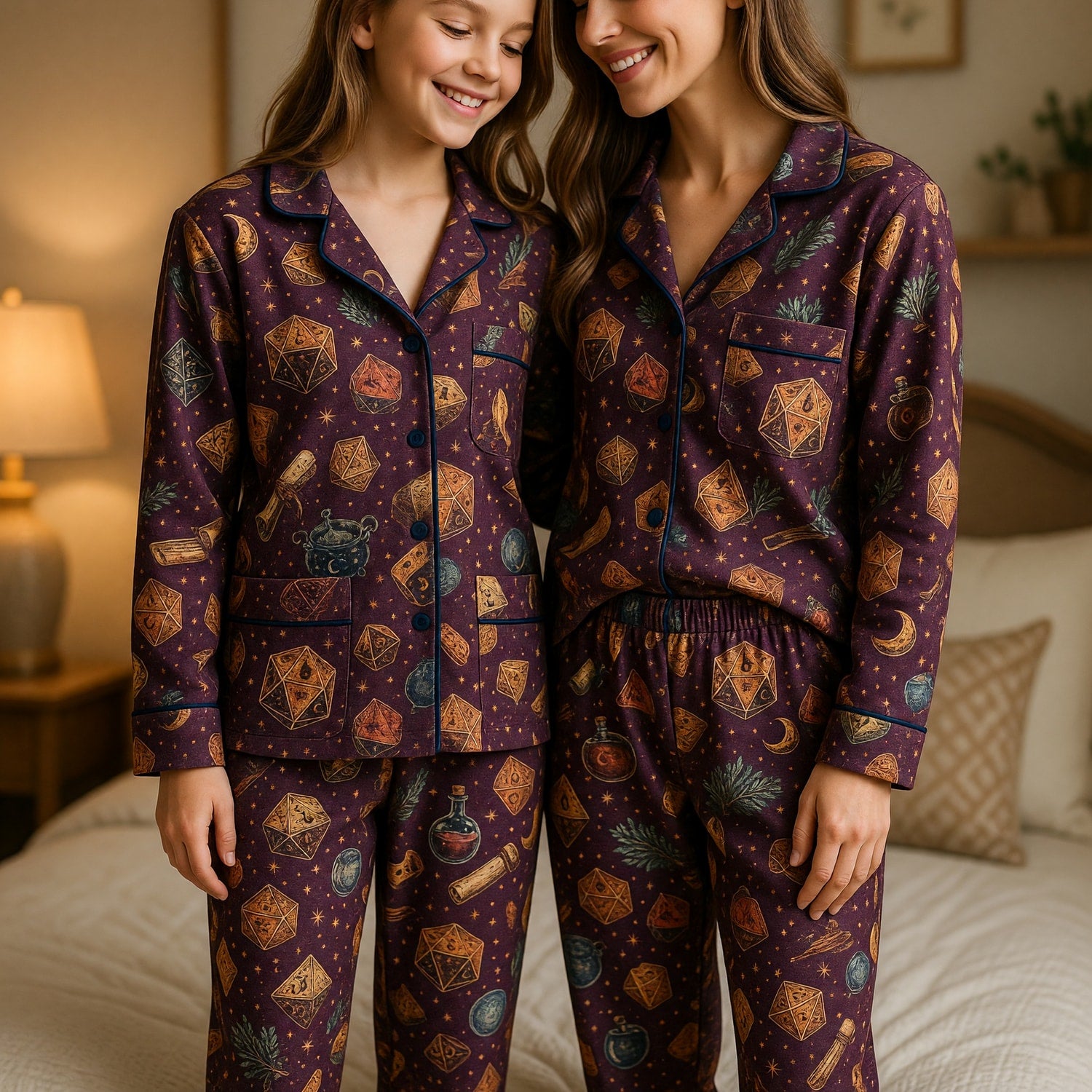 Witch Thick Pajama Set - Mystic Dice Pattern