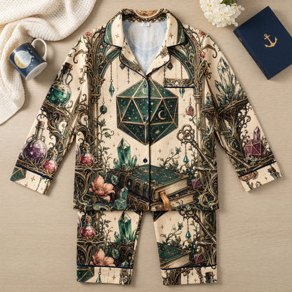 Celestial D20 Dice Thick Pajama Set - Fantasy RPG Nightwear