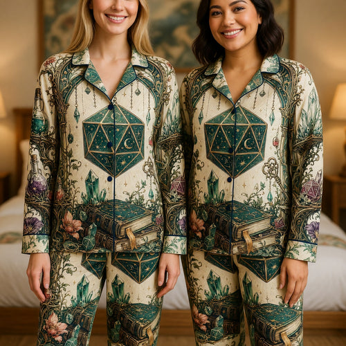 Celestial D20 Dice Thick Pajama Set - Fantasy RPG Nightwear