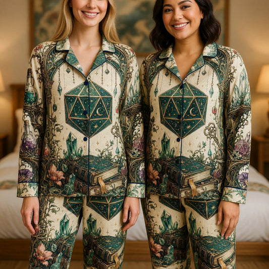 Celestial D20 Dice Thick Pajama Set - Fantasy RPG Nightwear