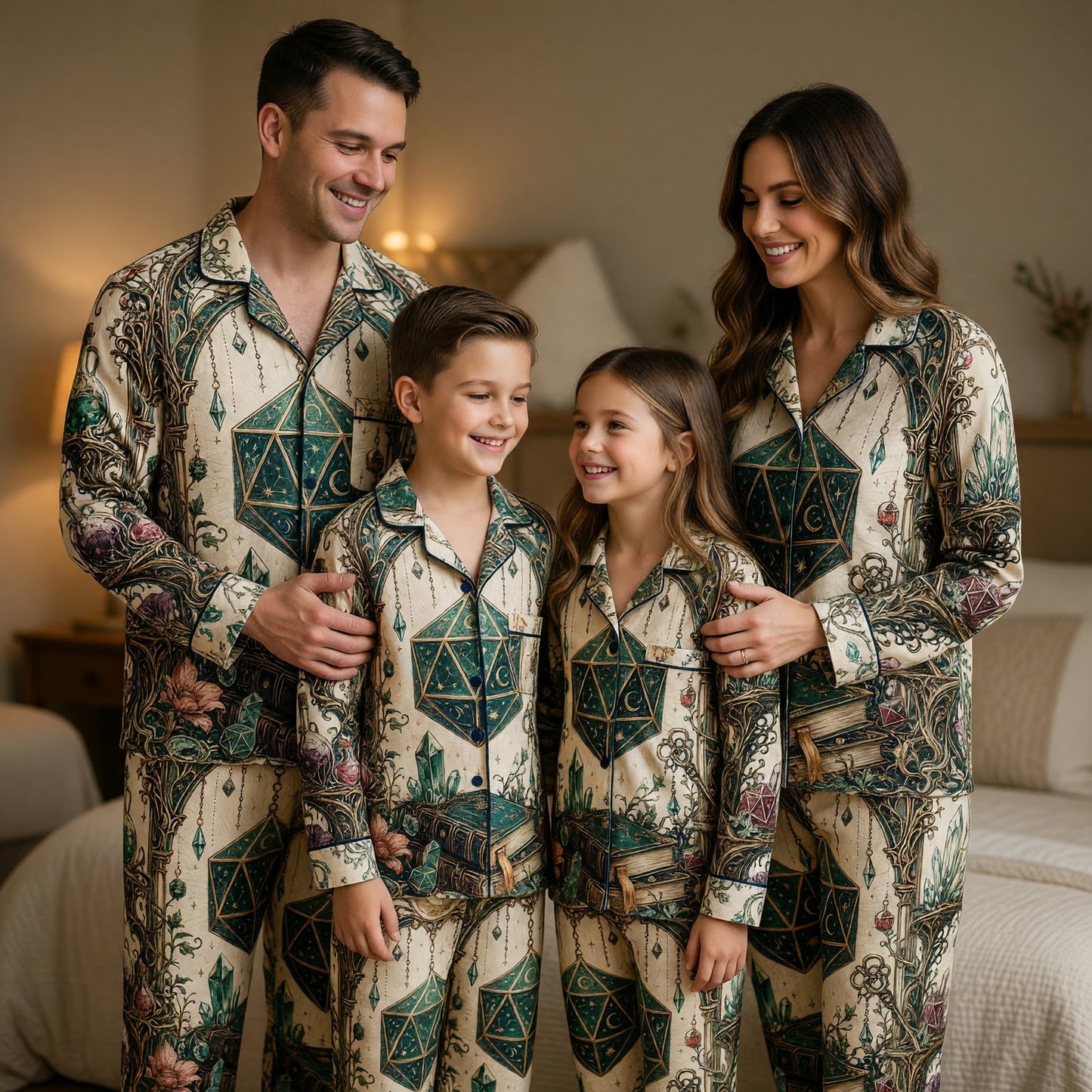 Celestial D20 Dice Thick Pajama Set - Fantasy RPG Nightwear