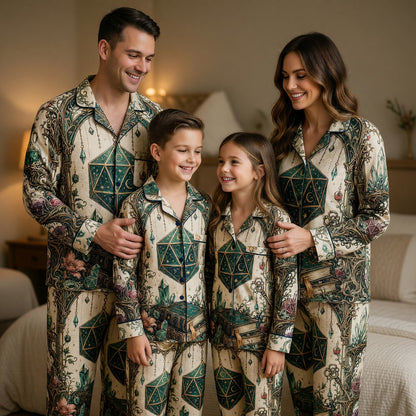 Celestial D20 Dice Thick Pajama Set - Fantasy RPG Nightwear