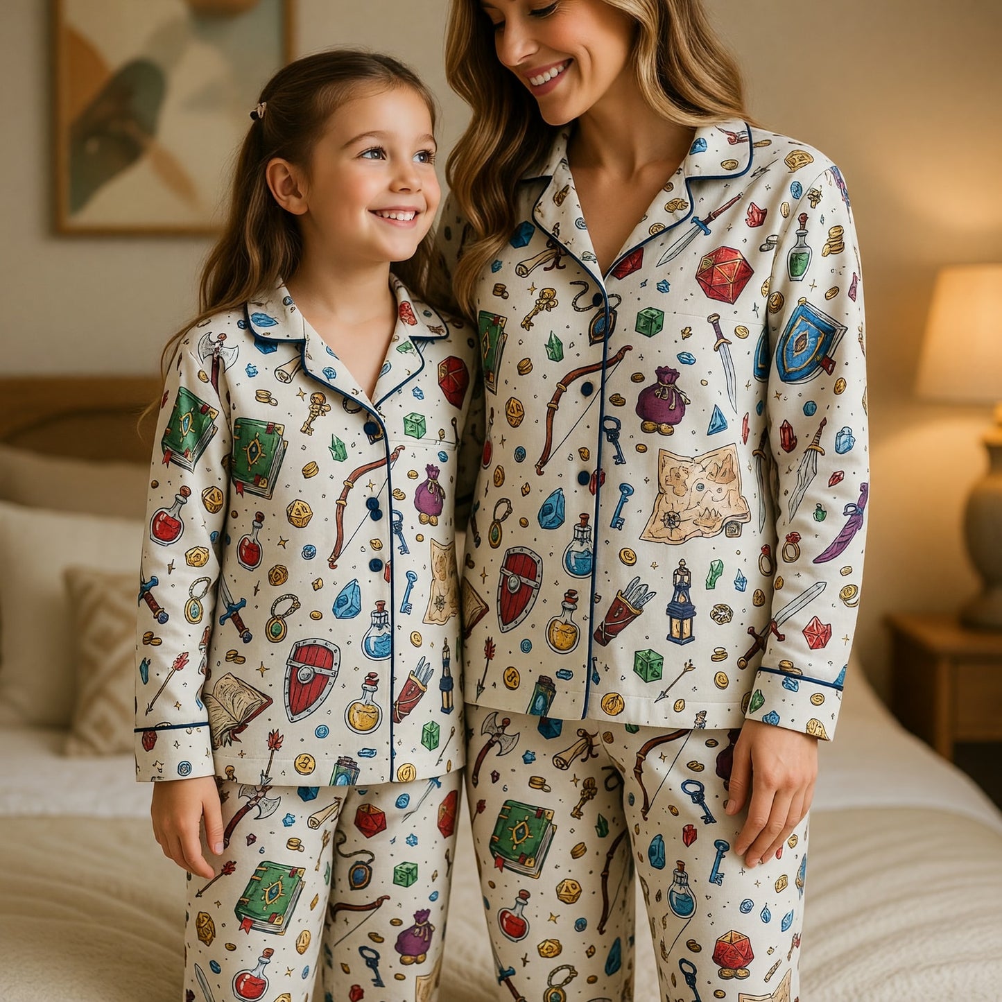Fantasy Dungeon Thick Pajama Set - RPG Fantasy Gamer Sleepwear