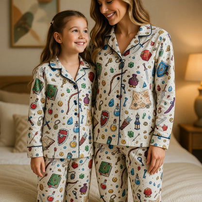 Fantasy Dungeon Thick Pajama Set - RPG Fantasy Gamer Sleepwear