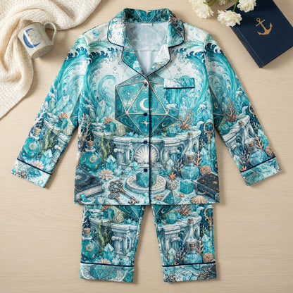 Mystic Ocean D20 Dice Thick Pajama Set - Fantasy RPG Sleepwear