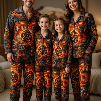 Halloween Dice Pajama Set - Spooky D20 RPG Gamer Sleepwear