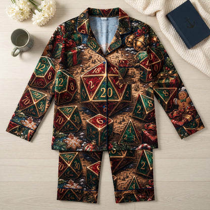 Christmas Dice Thick Pajama Set - Holiday RPG Fantasy Sleepwear