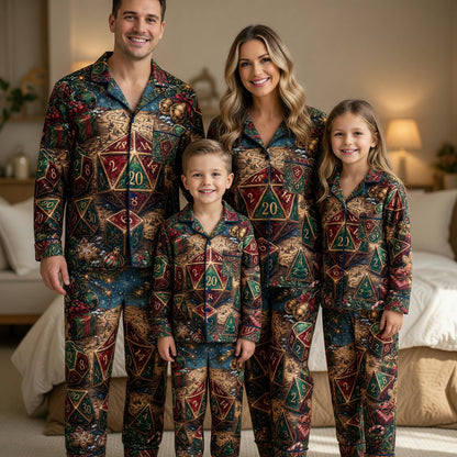 Christmas Dice Thick Pajama Set - Holiday RPG Fantasy Sleepwear