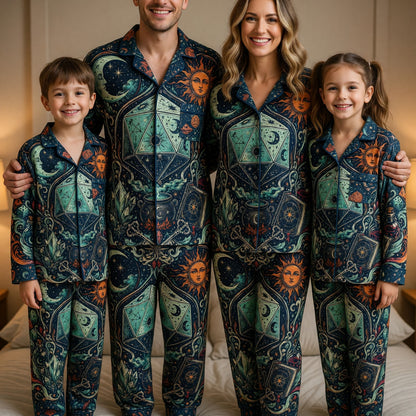 Fantasy Dungeon Celestial Dice Pajama Set - Mystic RPG Nightwear
