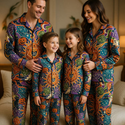 Halloween Dice Thick Pajama Set - Spooky Fantasy Nightwear