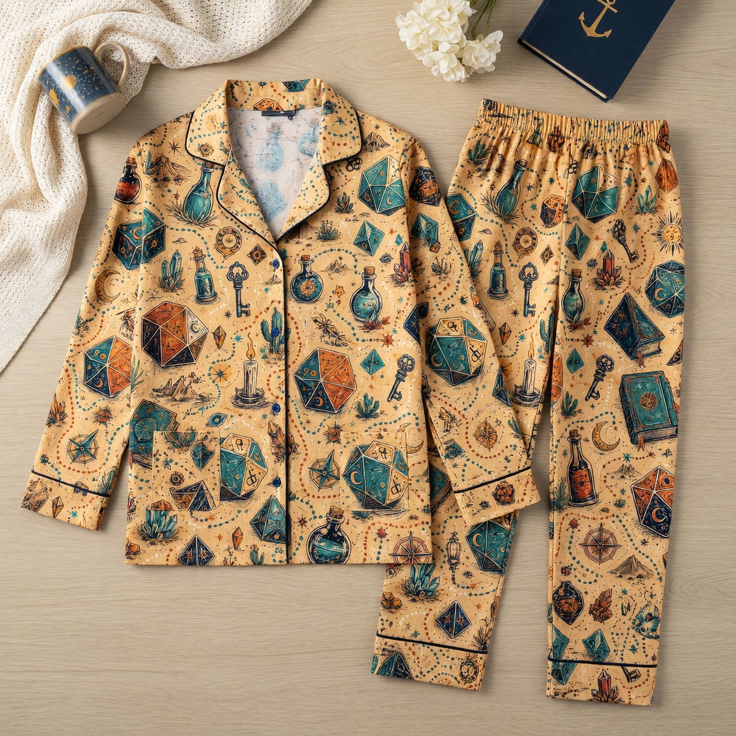 Dice Mystic Thick Pajama Set - Fantasy RPG Nightwear