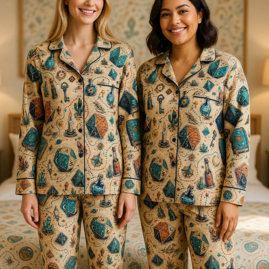 Dice Mystic Thick Pajama Set - Fantasy RPG Nightwear