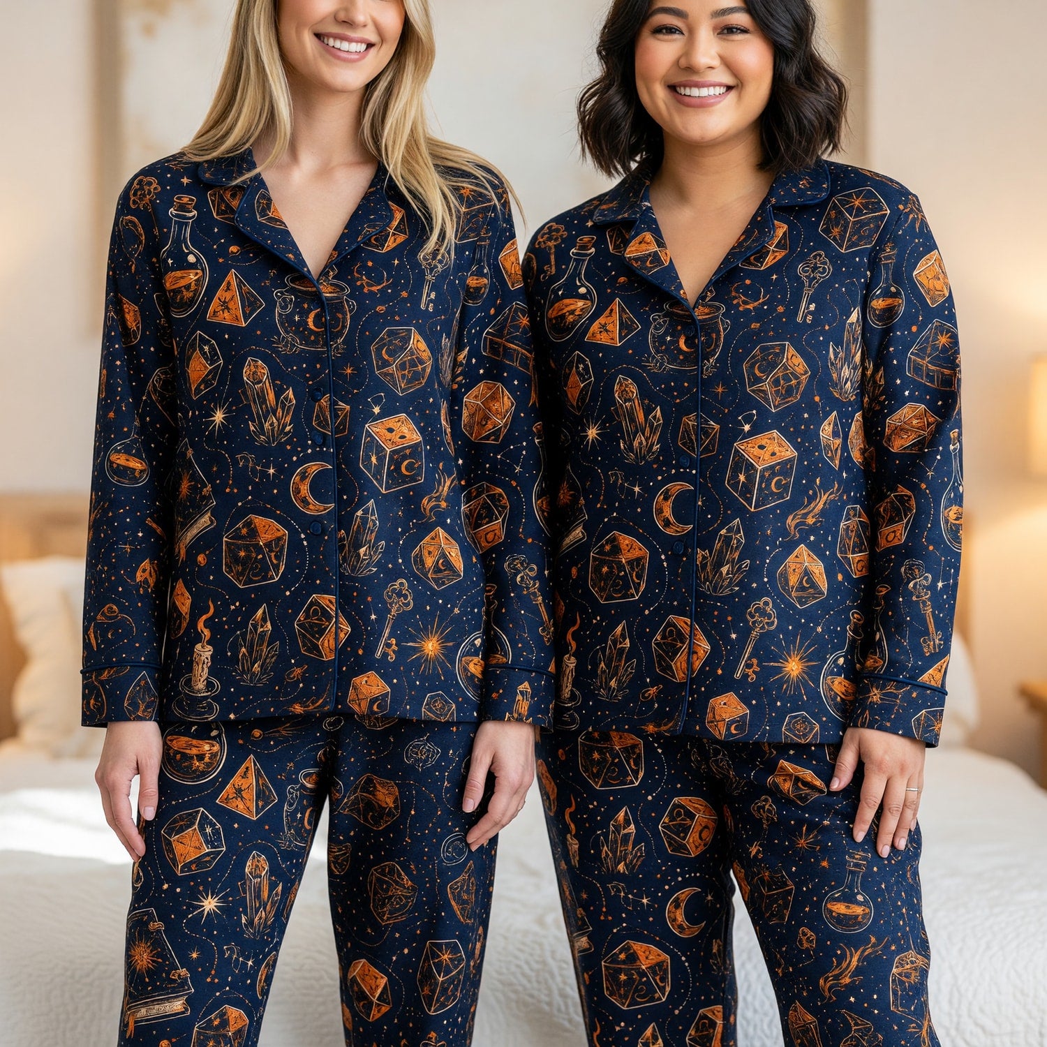 Mystic Dice Thick Pajama Set - Celestial Wizard Fantasy