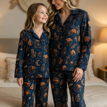 Mystic Dice Thick Pajama Set - Celestial Wizard Fantasy