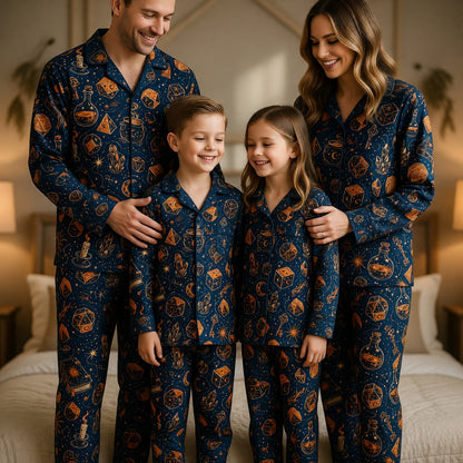 Mystic Dice Thick Pajama Set - Celestial Wizard Fantasy