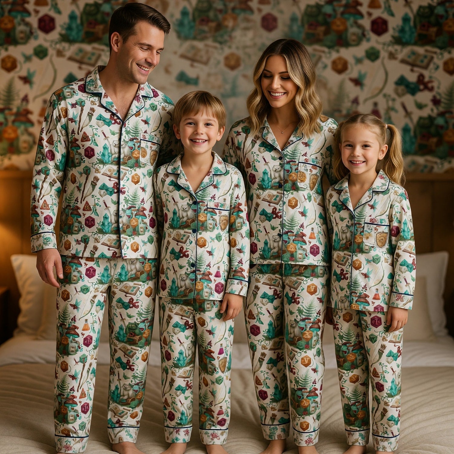 Fantasy Dungeon Thick Pajama Set - Fantasy RPG Dice Pattern