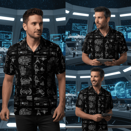 Galactic Spaceship Premium Hawaiian Shirt - Men's Aloha