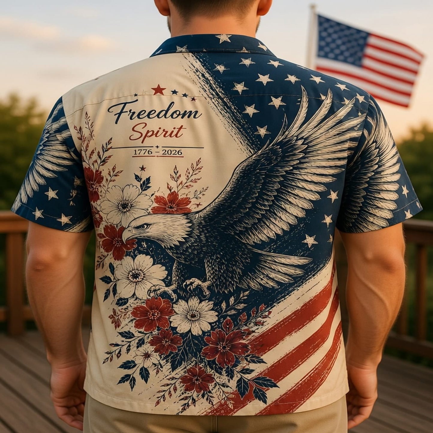 America 250 Freedom Spirit Eagle Premium Hawaiian Shirt - Patriotic Aloha Shirt - HW9TWOR001