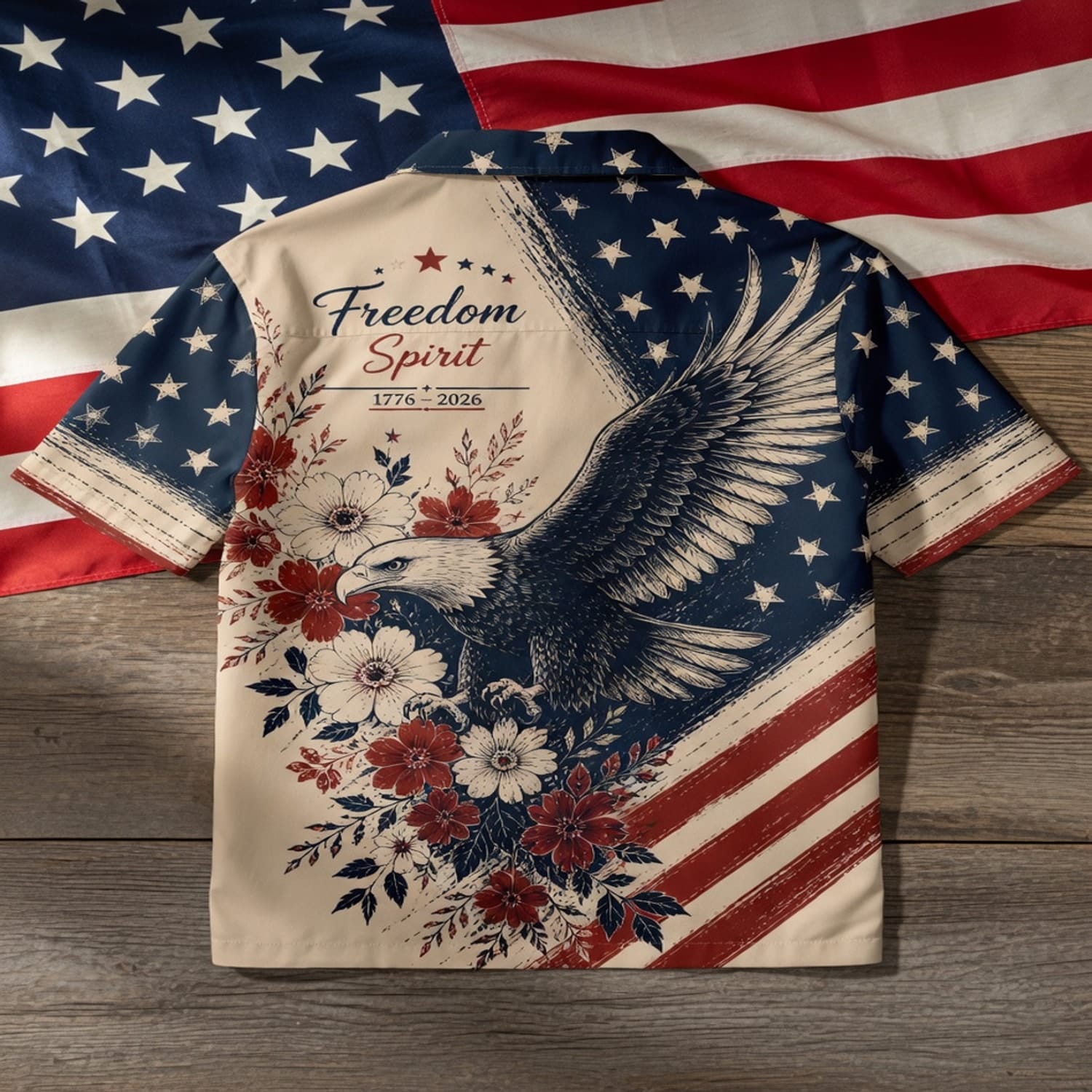 America 250 Freedom Spirit Eagle Premium Hawaiian Shirt - Patriotic Aloha Shirt - HW9TWOR001