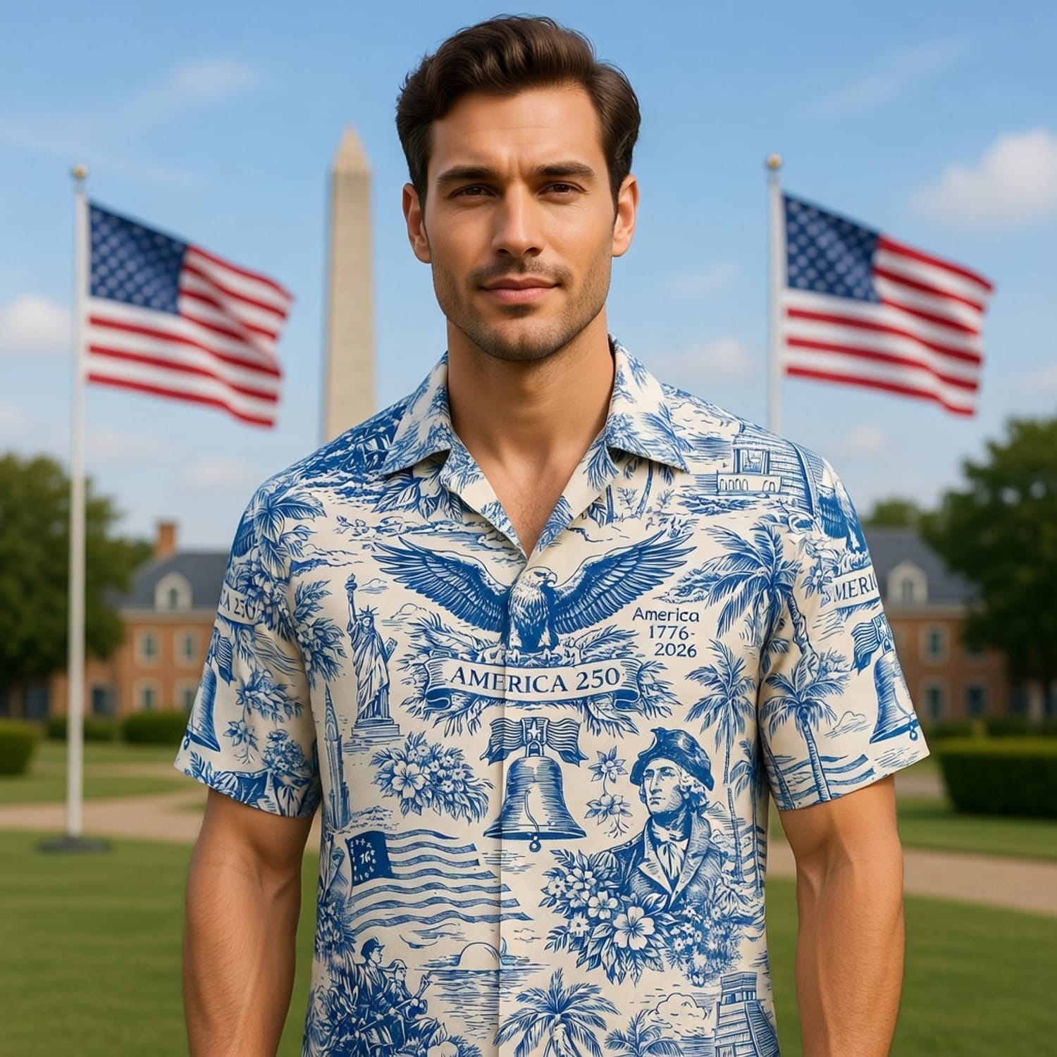 America 250 Patriotic Premium Hawaiian Shirt - Men's Aloha - HWY18JE001