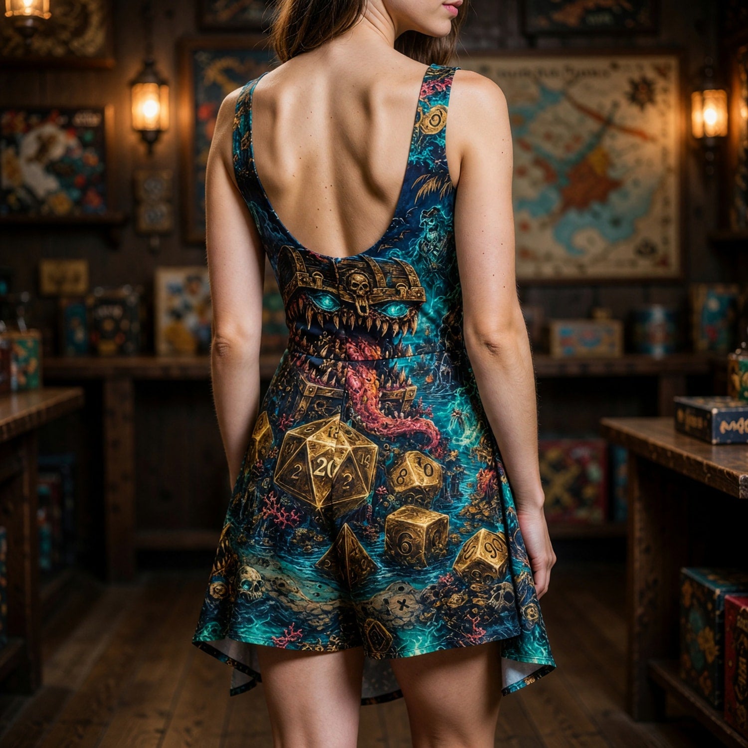 Mimic Pirate Jumpsuit Skirt - Fantasy Dice Dungeon Apparel