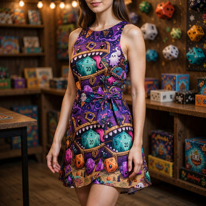 Mimic Dice Chest Jumpsuit Skirt - Spooky Halloween RPG Apparel