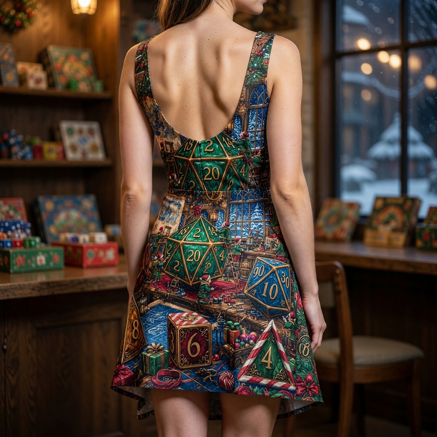Christmas Dice Jumpsuit Skirt - Holiday Fantasy Workshop
