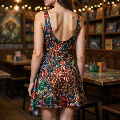 Christmas Dice Jumpsuit Skirt - Festive RPG Holiday Apparel