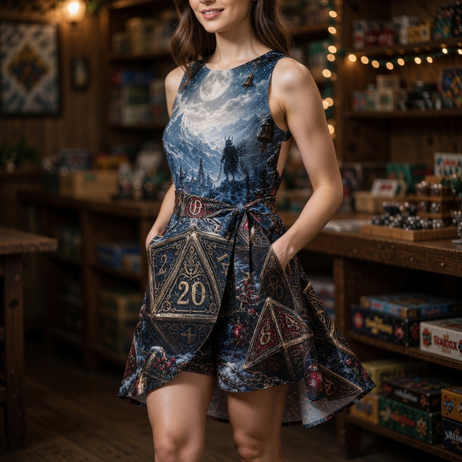 Christmas Dice Jumpsuit Skirt - Fantasy Holiday RPG Apparel