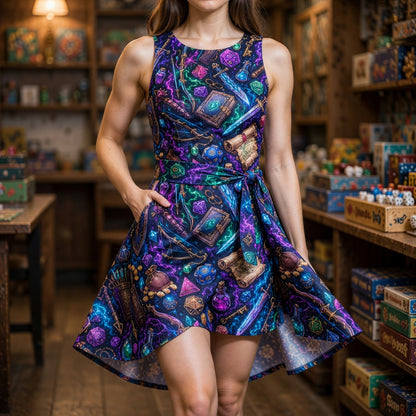 Fantasy RPG Jumpsuit Skirt - Neon Dice Magic Gaming Apparel
