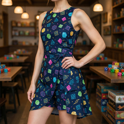 Dice Pattern Jumpsuit Skirt - Tabletop RPG Gamer Apparel