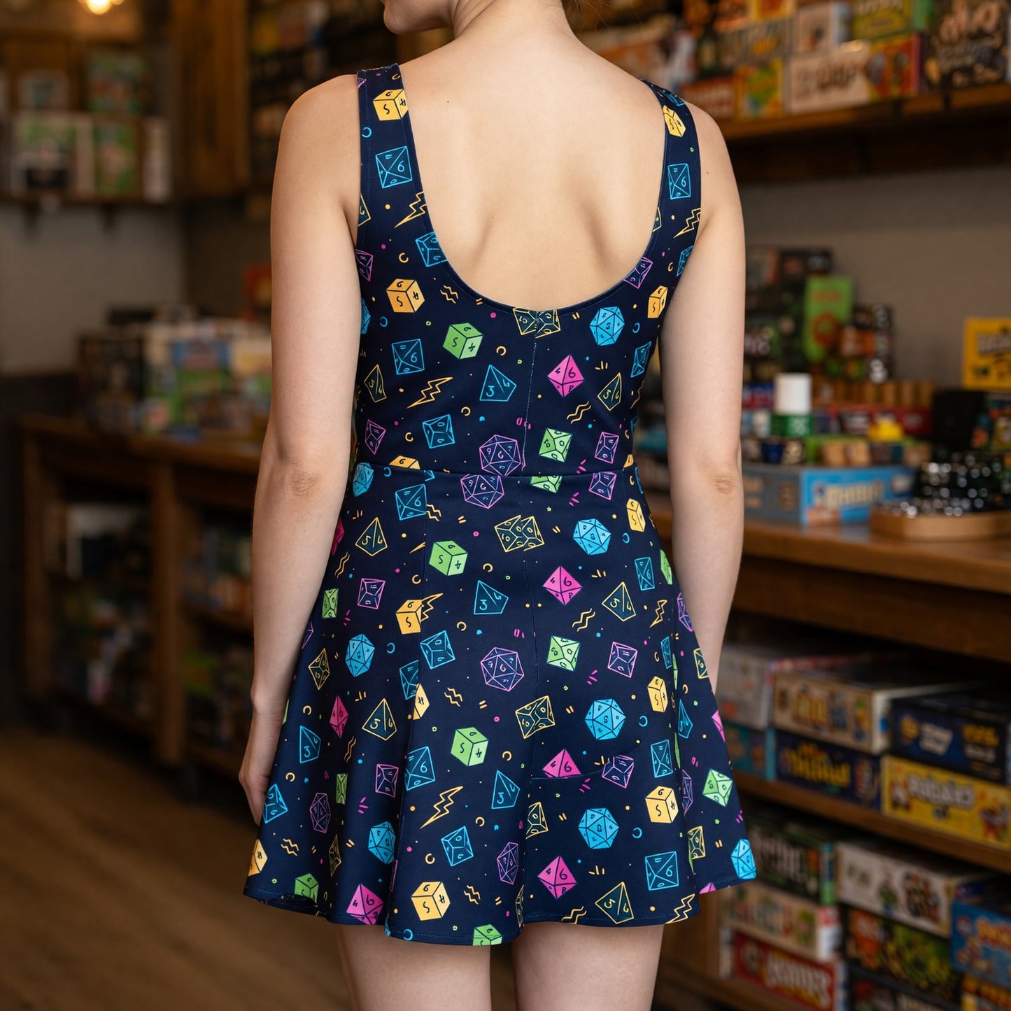 Dice Pattern Jumpsuit Skirt - Tabletop RPG Gamer Apparel