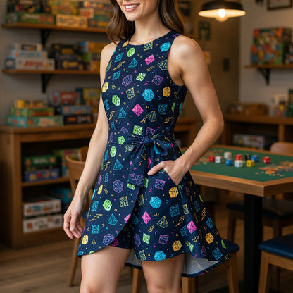 Dice Pattern Jumpsuit Skirt - Tabletop RPG Gamer Apparel