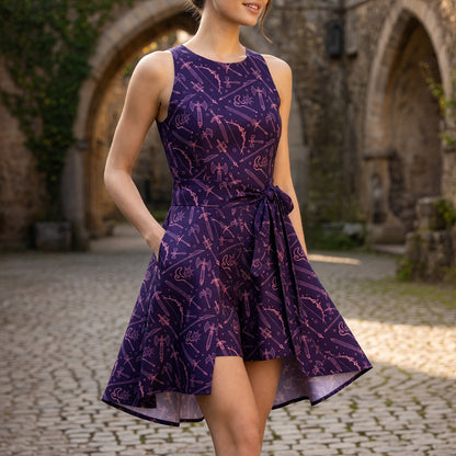Fantasy Weapons Jumpsuit Skirt - Dark Medieval RPG Aesthetic