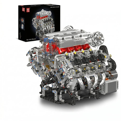 Mould King 10219 F488 Supercar - Motorized V8 Engine Building Kit
