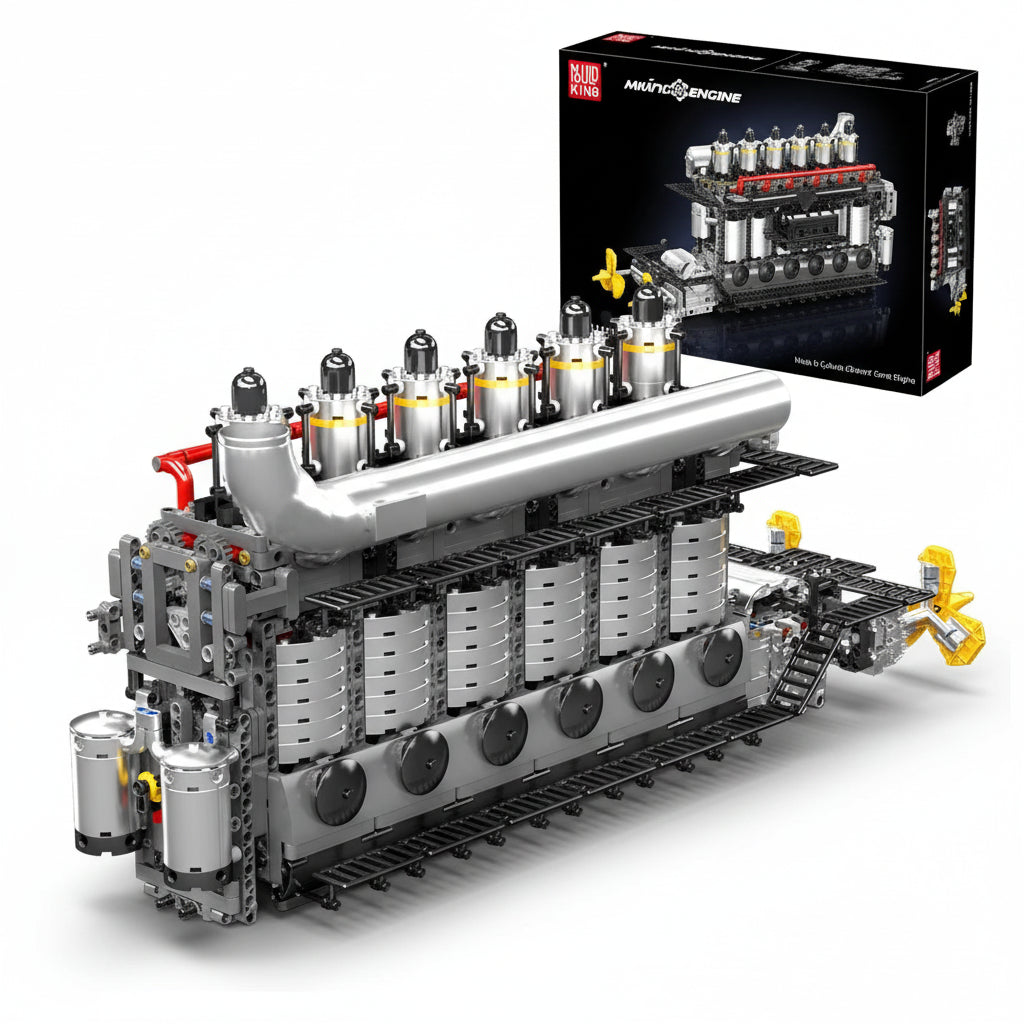 Mould King 10209 - Motorized Inline 6-Cylinder Engine Building Kit