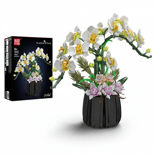 Mould King 24108 White Orchid Bouquet - Flower Building Block Set