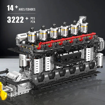 Mould King 10209 - Motorized Inline 6-Cylinder Engine Building Kit