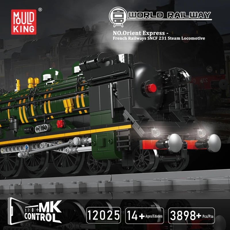 Mould King 12025 SNCF 231 Steam Locomotive - Motorized Building Blocks Set
