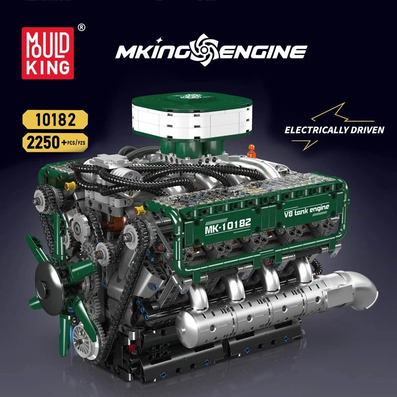 Mould King 10182 Motorized V8 Tank Engine