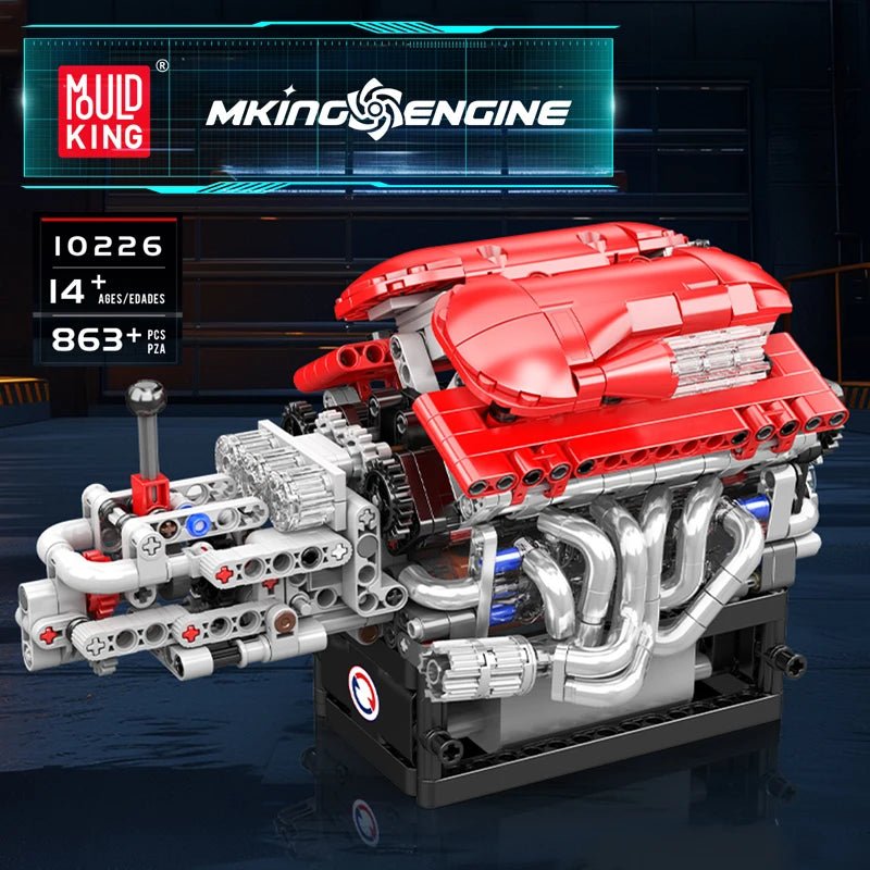 Mould King 10226 V12 Engine - Motorized Building Block Kit