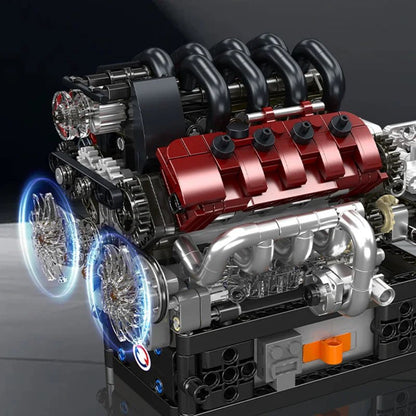 Mould King 10227 V8 Engine - Motorized Building Block Kit