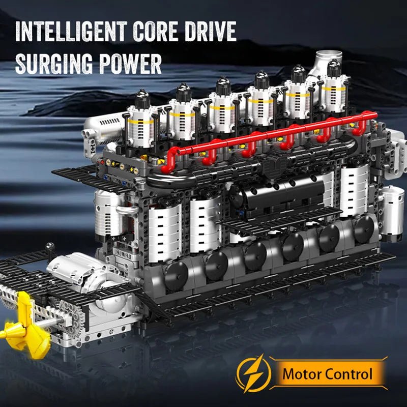 Mould King 10209 - Motorized Inline 6-Cylinder Engine Building Kit