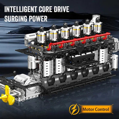 Mould King 10209 - Motorized Inline 6-Cylinder Engine Building Kit