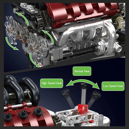 Mould King 10227 V8 Engine - Motorized Building Block Kit