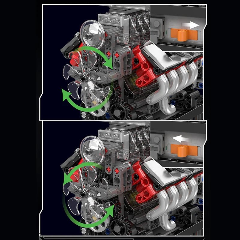 Mould King 10225 Motorized V8 Engine