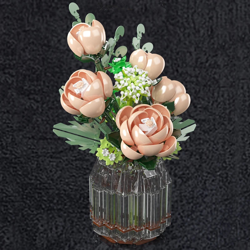 Mould King 24109 White Rose Bouquet - Building Block Flower Set